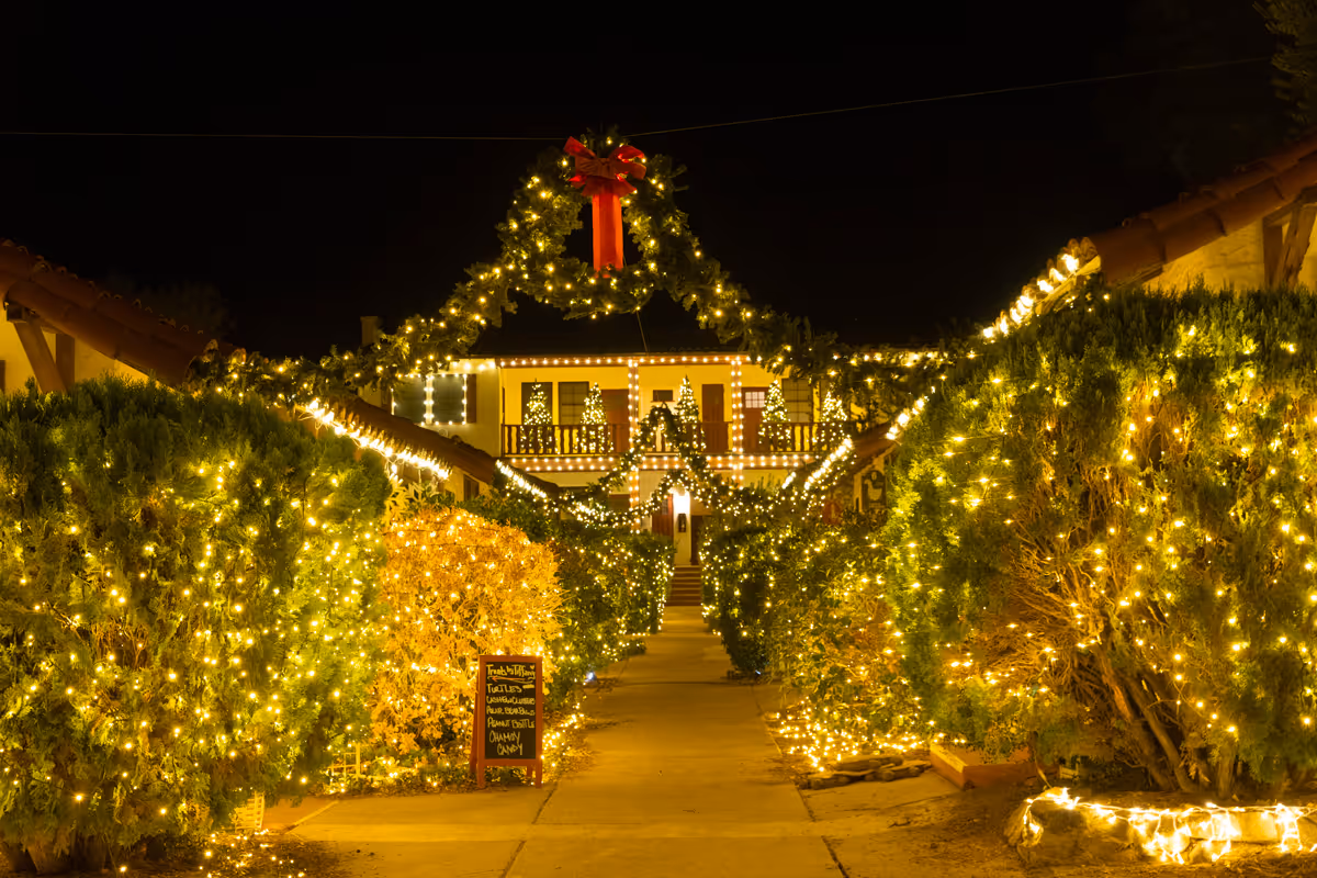 Christmas village scene from 123 Farm's festival gallery
